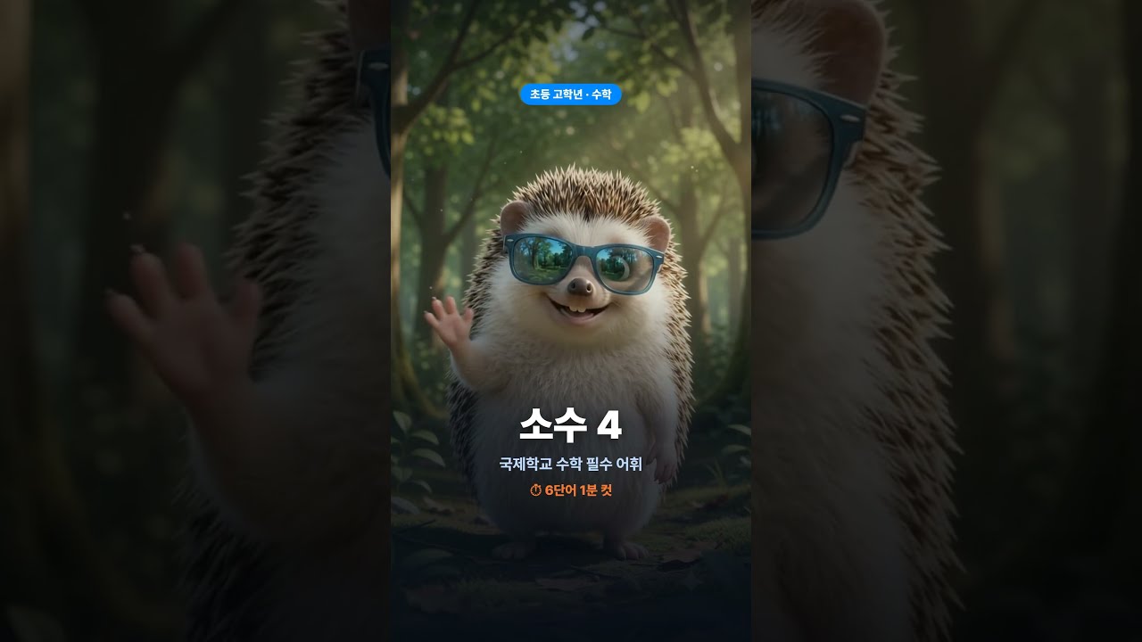 고도치와 함께 배워보는 국제학교 어휘 - 초등고학년 수학 소수 4번