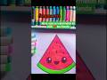 Cute Watermelon Drawing 🍉 | Easy & Aesthetic Fruit Drawing for Beginners |#artshorts#art#shorts#diy