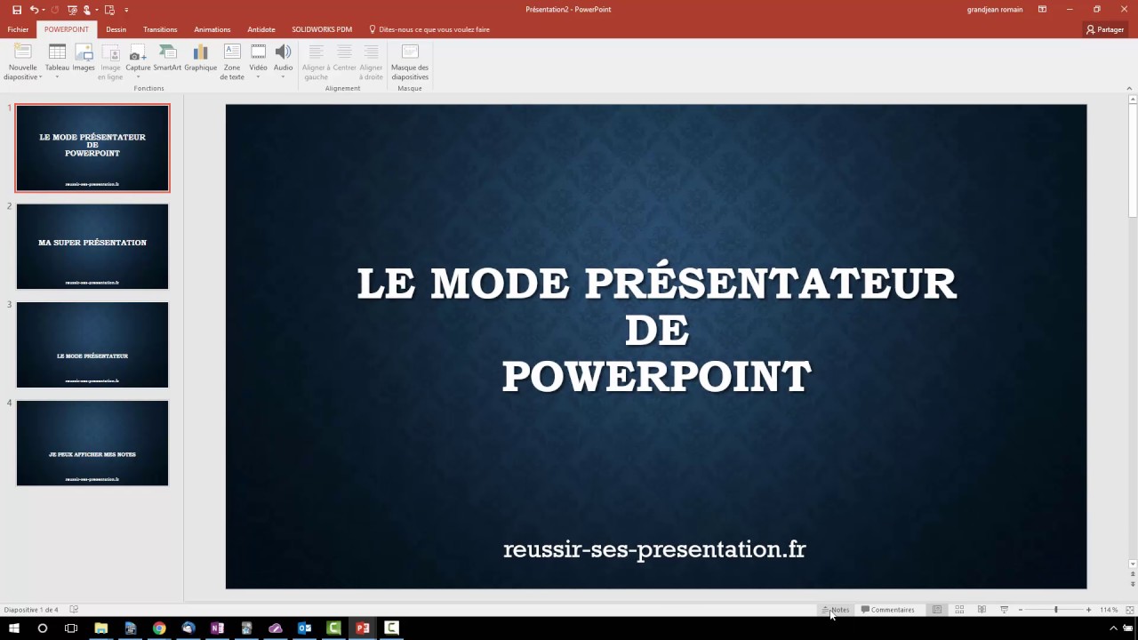 presentation mode on powerpoint