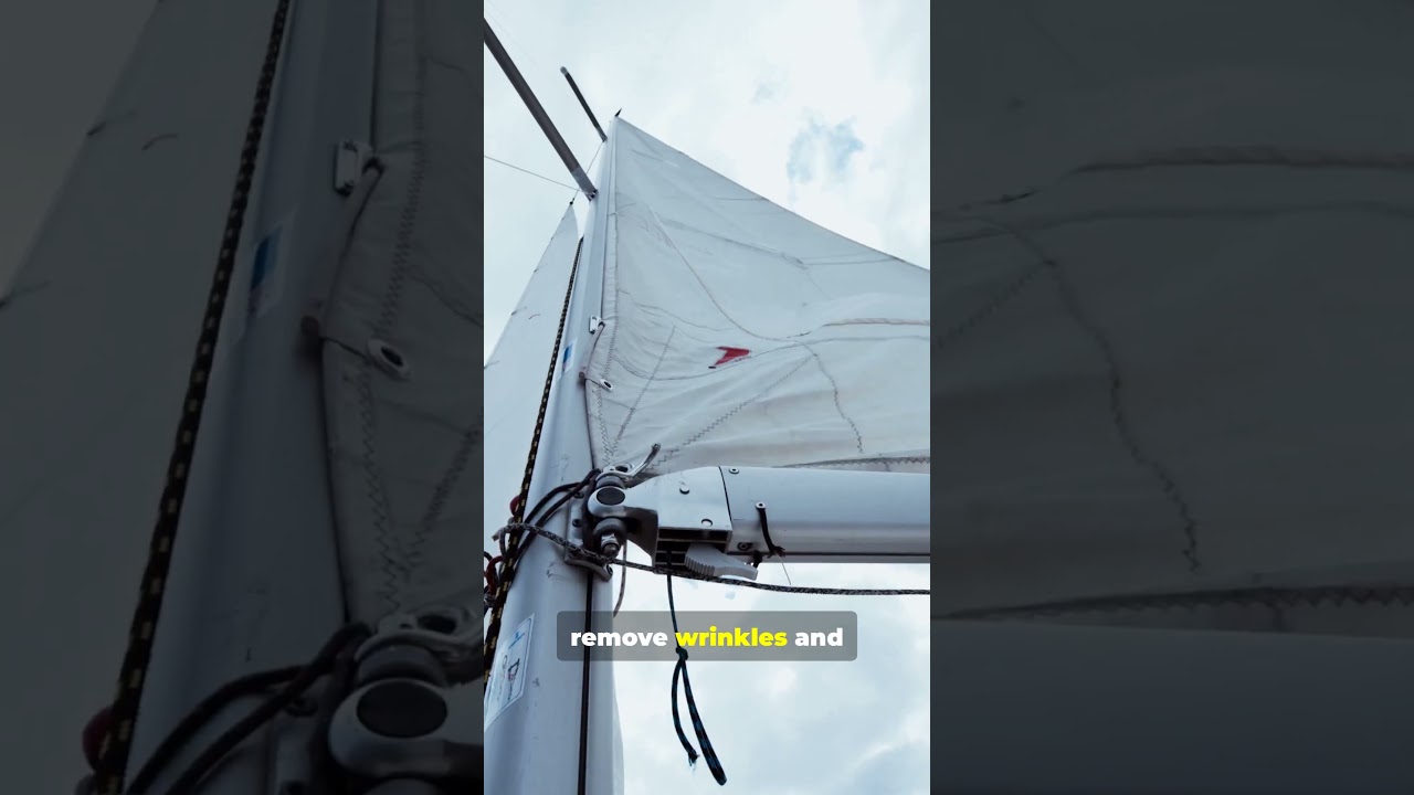 Stop Sail Wrinkles: Cunningham Fix in 35s!  #boat #sailing #shorts