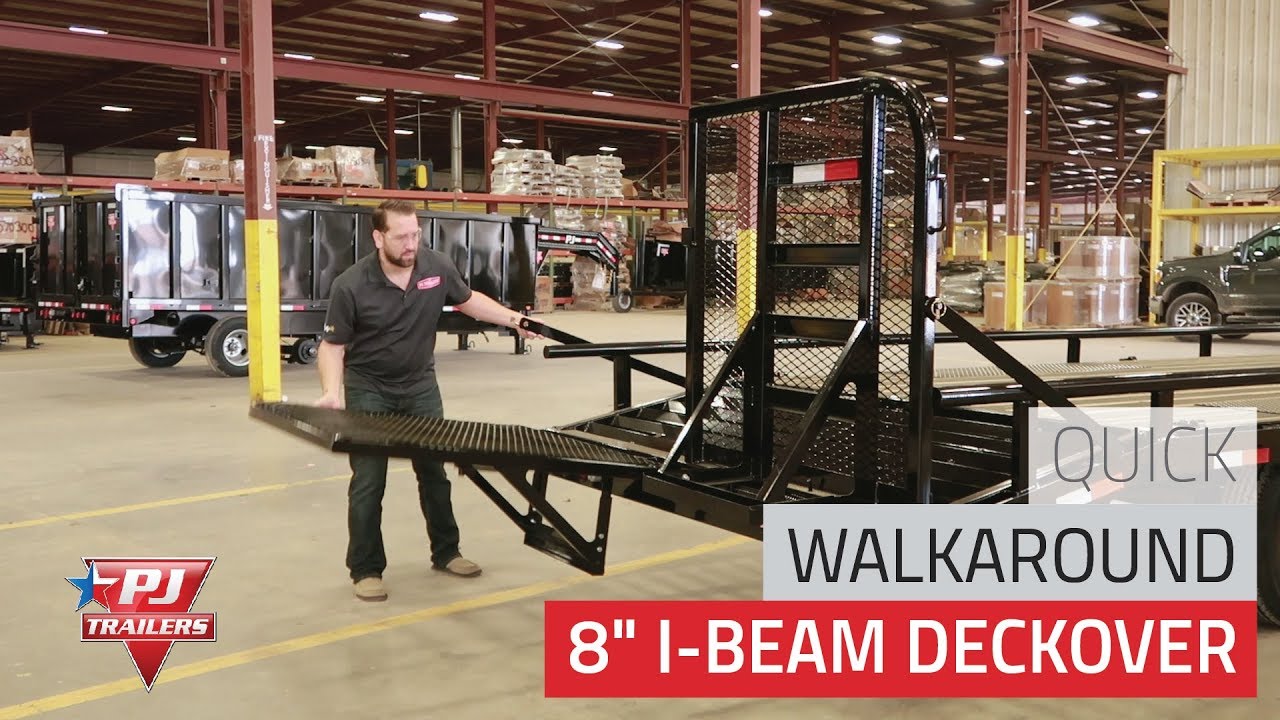 8" I-Beam Deckover (F8) Quick Walkaround - YouTube PJ Trailers