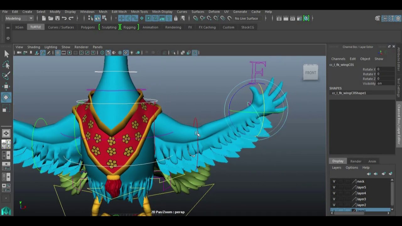 Peacock Full Body Rig | Maya | PolyD' Fine Studio - YouTube