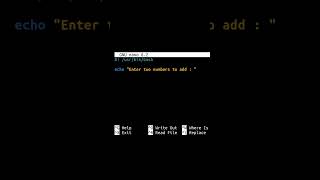 Add two numbers in shell script #shorts