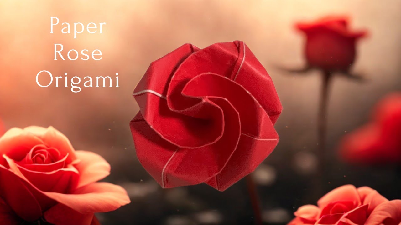 Easy Paper Rose Origami 🌹 Romantic DIY Gift Idea - YouTube