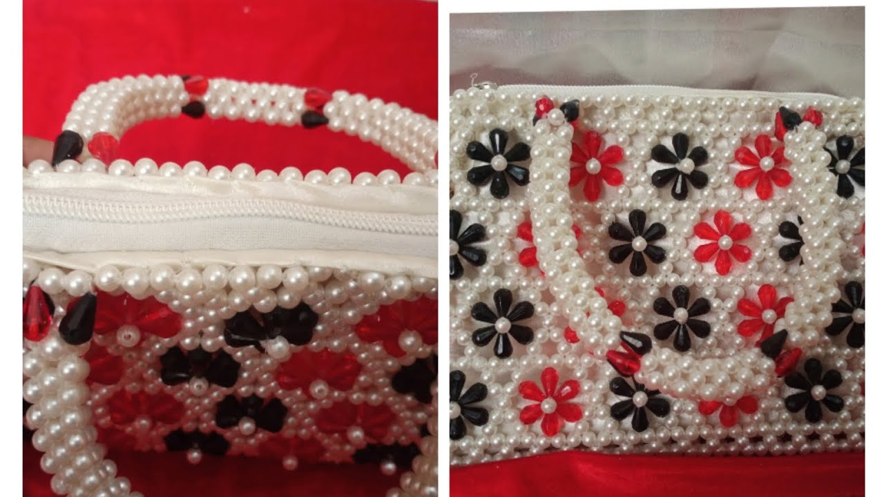 beaded bag tutorial for beginners how to attach cloth purse #lastpart #beadedbag @creativemind-p