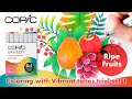 Color ripe fruits with Copic markers!