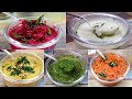 தேங்காய் இல்லாமல் 5 வித சட்னி வகைகள் | Chutney Recipe In Tamil  | Without Coconut Chutney