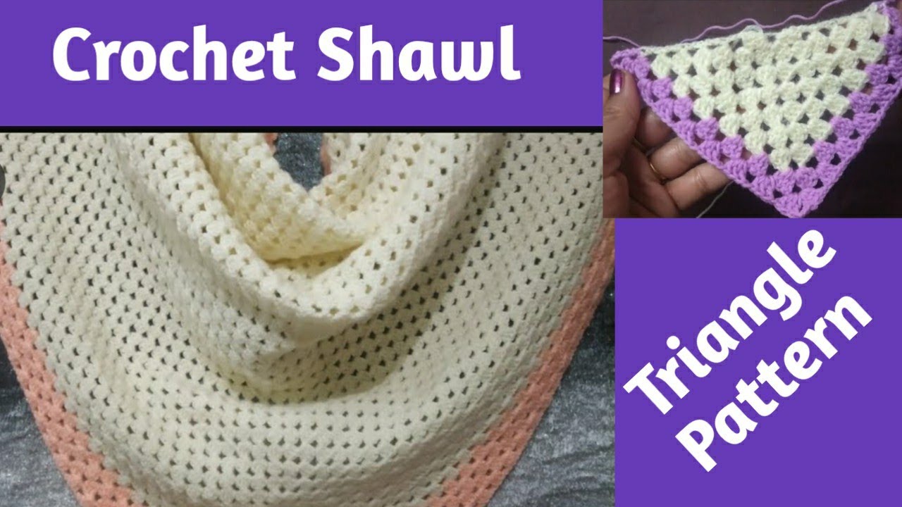 Crochet Triangle Shawl ! Easy to make Crochet Shawl for beginners ...