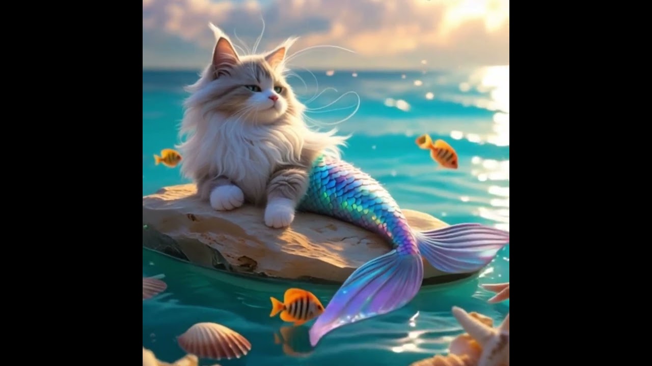 Magical Mermaid Cat Story | Fantasy Animation for Kids and Cat Lovers 