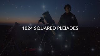 What for I stacked 1024 images of the Pleiades star cluster on one camera and 36 images on another.