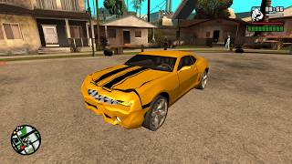 MEGA RAMP Realistic Crash Test | BUMBLEBEE TRANSFORMER | GTA SAN ANDREAS