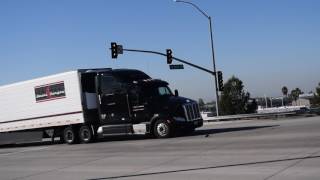 Trucks leaving petro truck stop