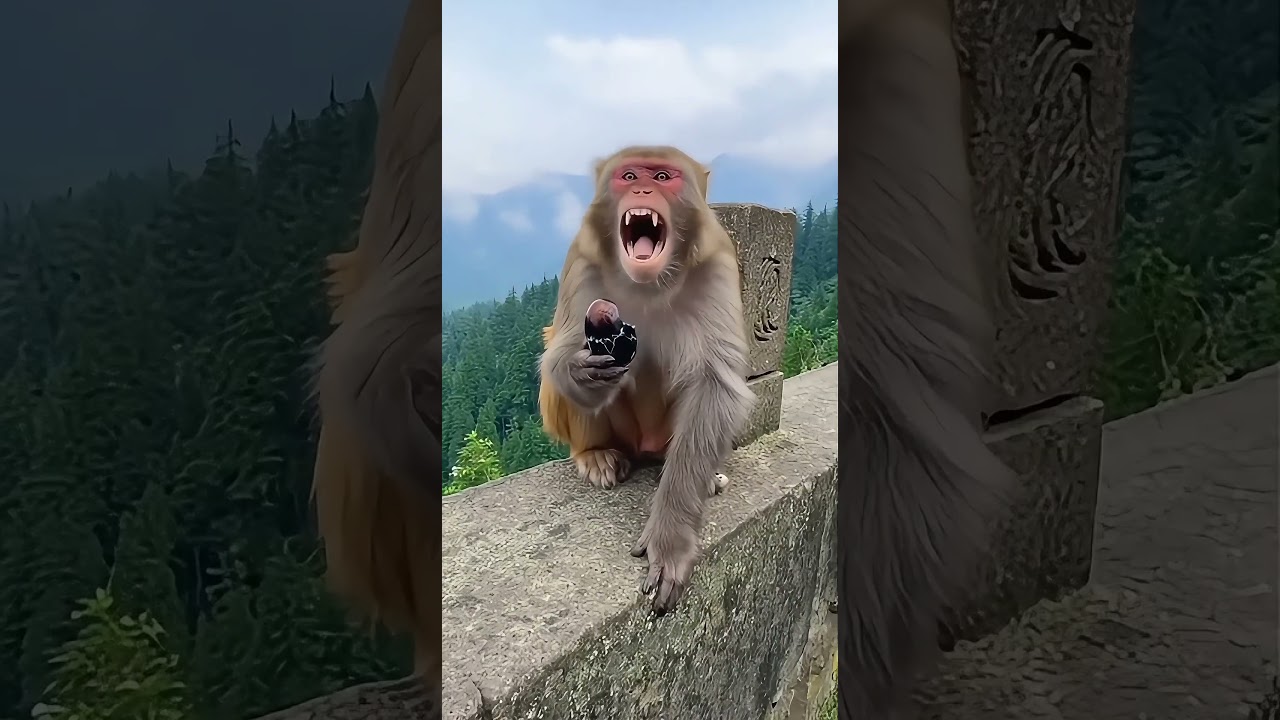 Tourist Tricks Monkey with Century Egg—Instant Regret, Phone Cam Splattered! 