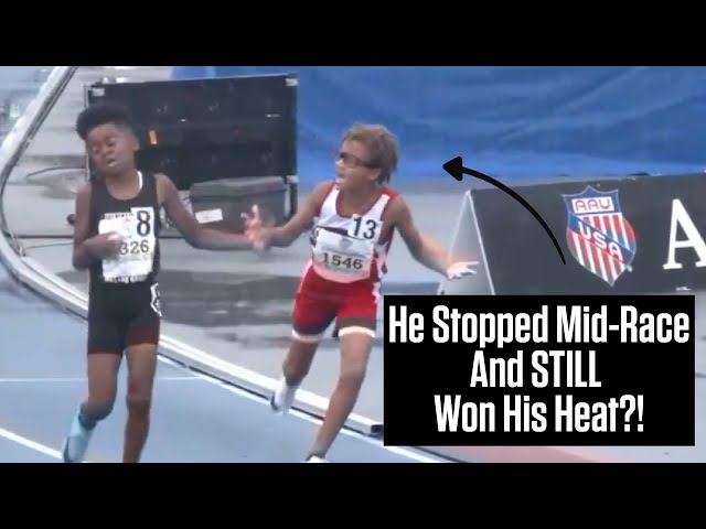 Kid Stops Mid-Race And Still Comes Back To Win 800m At AAU Junior