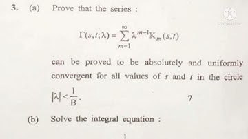 KUK Msc Mathematics|| 3rd sem question papers|| Integral equation|| 2017;2018;2019