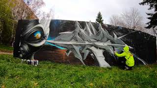 painting a grey alie and 3d graffiti - Caer8th