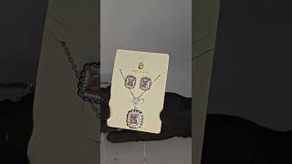 Elegant Pink Crystal Jewelry Set