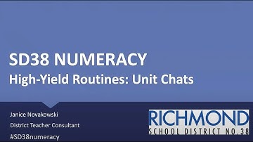 SD38 Numeracy: High-Yield Routines: Unit Chats