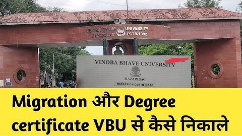 Vbu hazaribag Migration and final degree certificate download process,vbu migration online apply