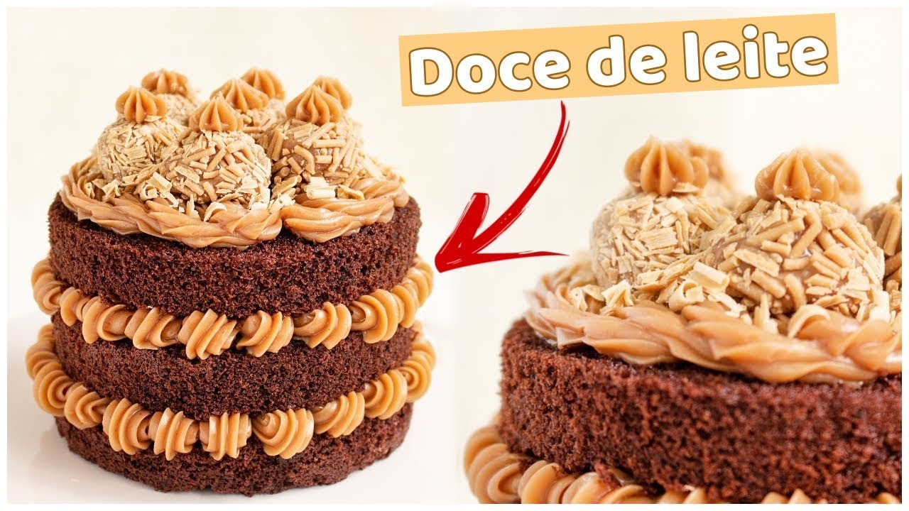 MINI BOLO PELADO DE CHOCOLATE COM DOCE DE LEITE - Tiago Mauro