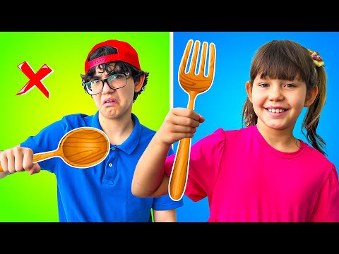 Eat Right With Spoon, Fork And Chopsticks! - Kids Songs And Nursery Rhymes | Hello Dana