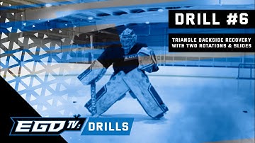 Elite Goaltending Development Drill Video #6 - Triangle Backside Recovery w/2 Rotations & Slides