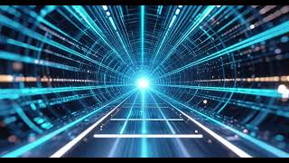 Futuristic Digital Data Tunnel | Blue Technology Light Speed Background