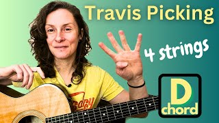 TRAVIS PICKING - D Chord (& exercises)