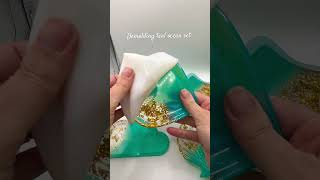 Teal and gold mini set demold