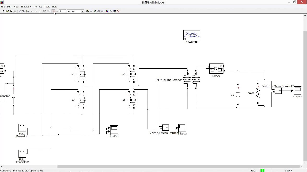 Full h bridge based smps simulation matlab simulink 230v ac to 24v