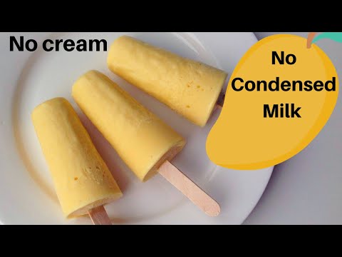 4 Ingredients Real Mango Kulfi Without Cream- How To Make Mango Kulfi by (HUMA IN THE KITCHEN)