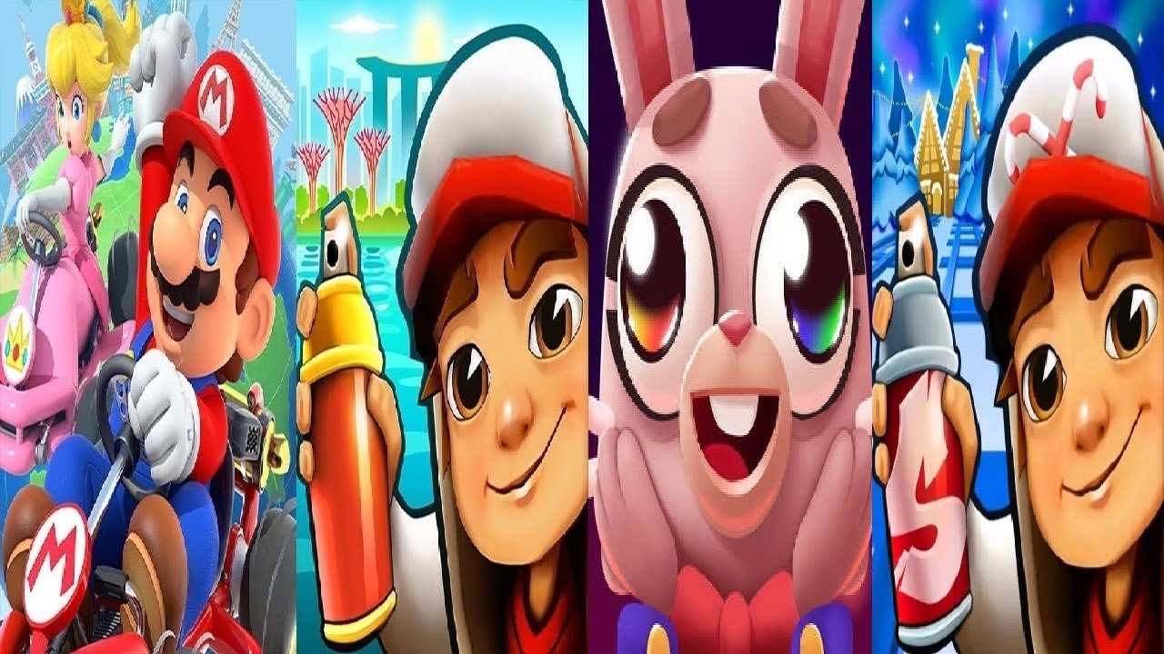 Mario Kart Tour VS Subway Surfers Singapore 2019 VS Christmas 2023  VS Danger Rainbow  Gameplay