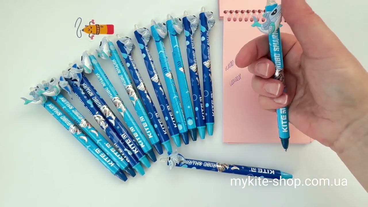 Ручка кулькова автоматична Kite Shark K22-393, синя