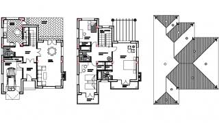 2D House plan  elevation section in auto cad format