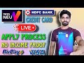 TataNeu HDFC Credit Card Rupay/Visa Live Apply Process No Income Proof With Instant Credit Limit |