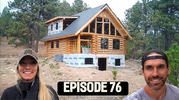 Two years building our own Off Grid Log Cabin- Getting dried in before the cold! 🥶 
