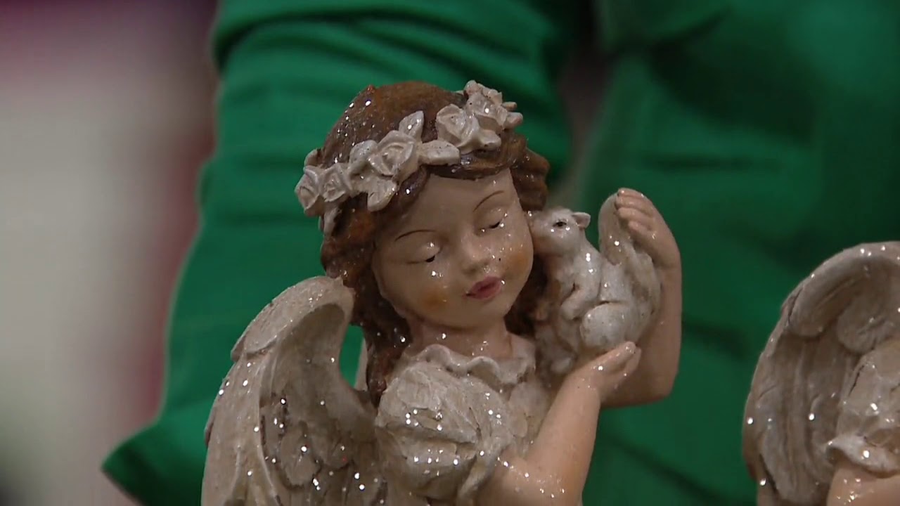 Set of 2 Vintage Angels Holding Animals by Valerie on QVC YouTube