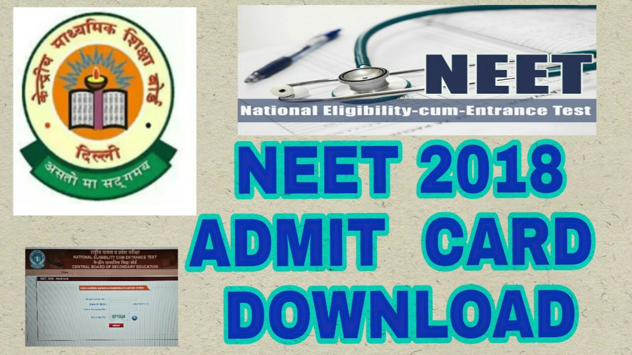 Download Neet admit card 2018 #6/5/2018🙏🙏