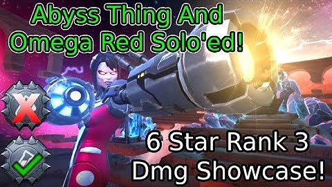 6 Star Rank 3 Omega Sentinel Damage Showcase! (With And Without Suicides) Abyss Thing Solo! | MCOC