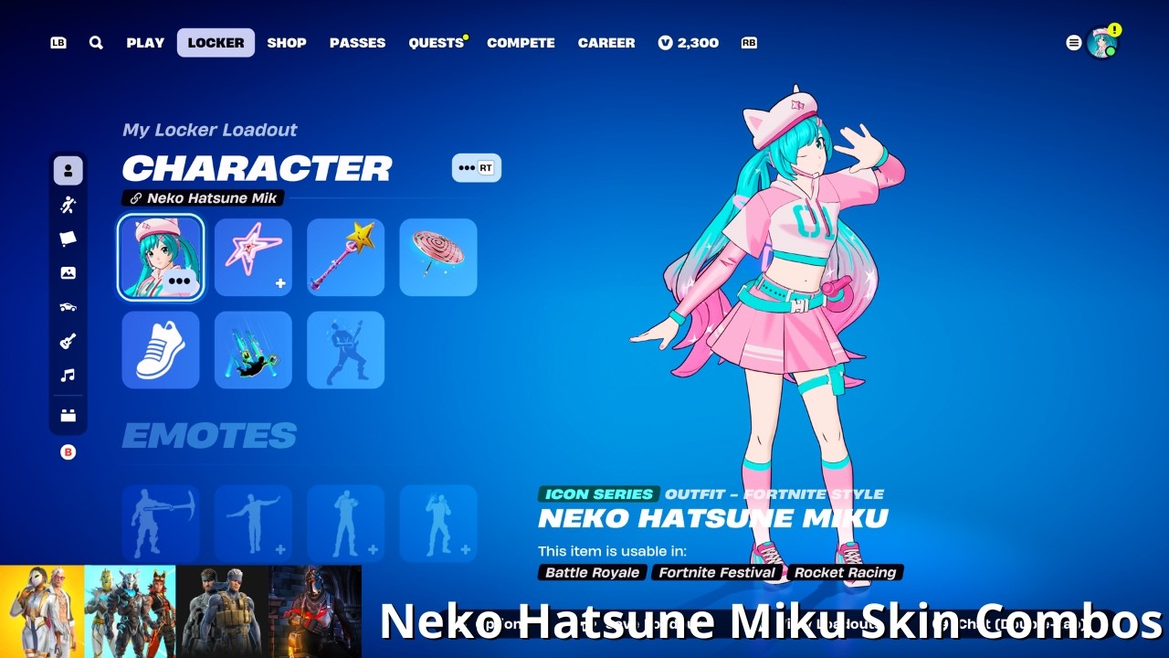 Neaplay Neko Hatsune Miku Skin Combos (Fortnite Battle Royale) - YouTube