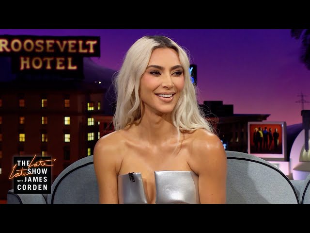 kim kardashian silver dress talk show Kim Kardashian Wears Sheer Silver Dress to Kanye's Show