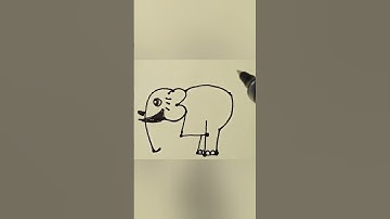 🐘 How to Draw an Elephant from Number 34 | Smart Number Art for Artists | Easy Drawing for Kids