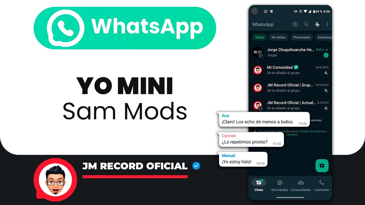 🚀 YOWHATSAPP MINI v52 (Sam Mods)📢 WHATSAPP CON NUEVAS FUNCIONES