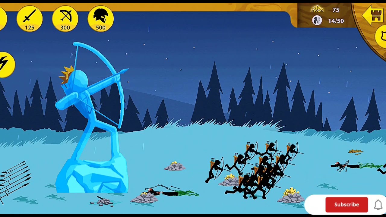 To fighter with gold amount and stick war. 