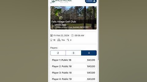 GolfBack mobile tee time booking engine