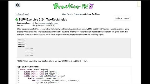 Java Practice It || 2.24 TwoRectangles || nested for loops