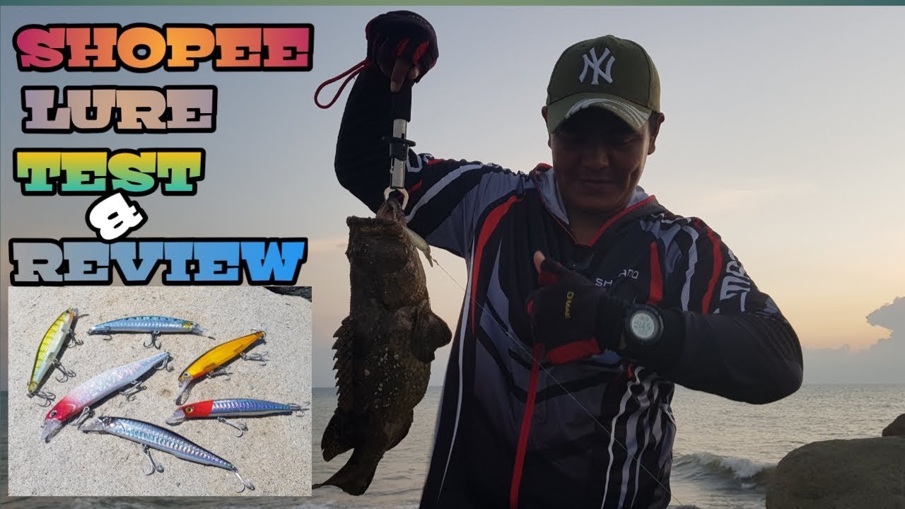 SHOPEE LURES TEST & REVIEW  HOW TO CATCH GROUPER INSHORE 