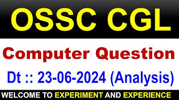 OSSC CGL Exam Computer Questions | #ossc #ossccgl #ossccgl2023 #ossccgl2024