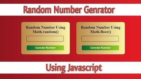 How To Generate Random Number  in Javascript || Using Math.floor() and Math. random() functions