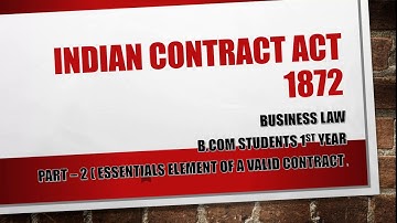 Business law ESSENTIALS ELEMENT OF A VALID CONTRACT BY GAURAV
